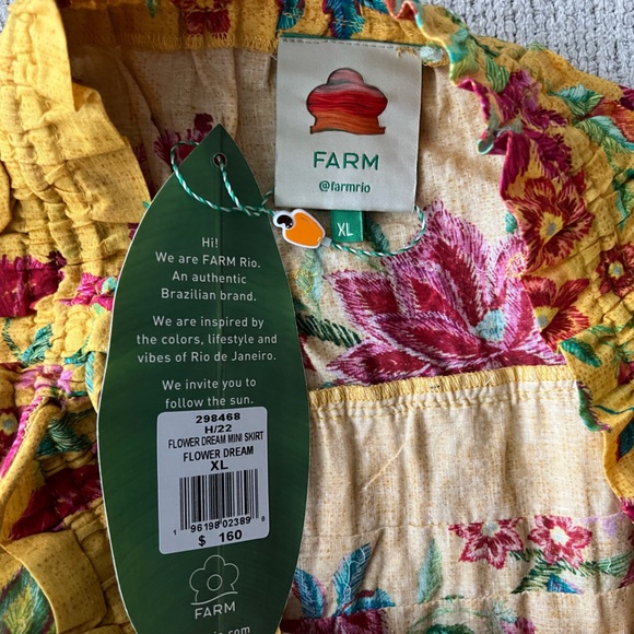 NWT FARM Rio Yellow Flower Dream Ruffle Mini Skirt- XL - Picture 11 of 11